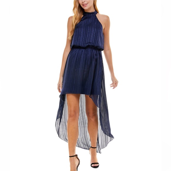 City Studio navy blue high-low dress. - Picture 1 of 6